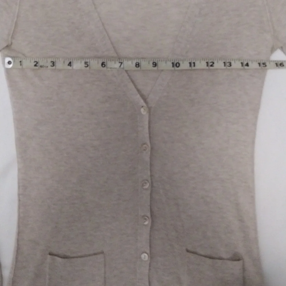 Women's Silk Banana Republic Thin Sweater Jacket Button up size Small Cream Tan - Picture 5 of 8